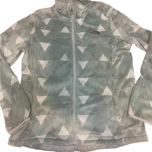 The North Face Mint Green Geometric Full-Zip Fleece